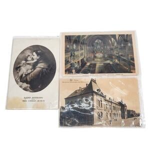 Junk Drawer Lot of 3 Vtg Cathedral Religious Spiritual Postcards 5.25" x 3.5"